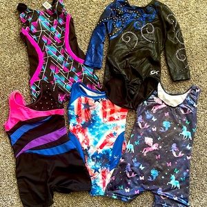 Girls lot leotards size 6. Justice GK Freestyle. EUC